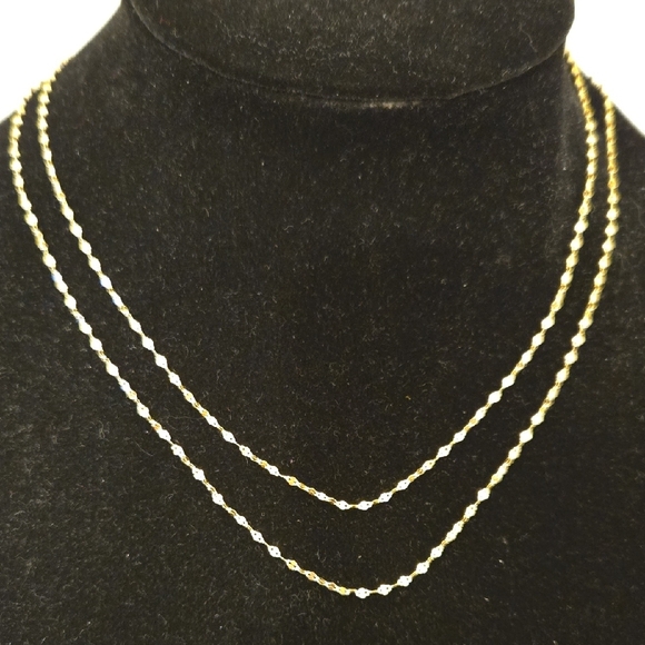 Jewelry - Elegant Gold Over Silver Women's Necklace 2 Tier Necklace 16" And 14"
